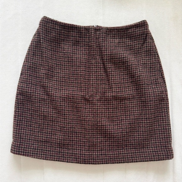Uniqlo Womens Mini Wool Blend Skirt Size 0 Multicolor Plaid Zipper Academia Cute - Picture 3 of 5
